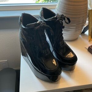 Black “Patent Leather” Platform Boots